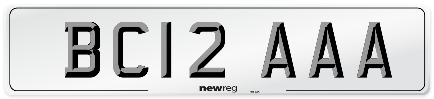 BC12 AAA Number Plate from New Reg